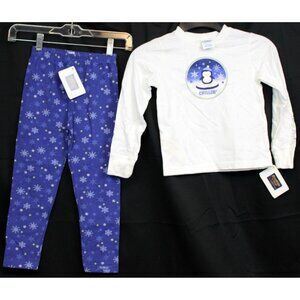 NWT 2pc OshKosh Winter Snowflake Leggings Penguin Long Sleeve Shirt sz 6 Chillin